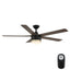 Merwry 56 in. Integrated LED Indoor/Outdoor Matte Black Ceiling Fan with Light