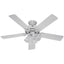 Hunter Studio Series 52" Ceiling Fan with 4-Light Kit - White - White/Bleached Oak Blades