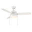 Hampton Bay SW19151P mWh Caprice 44 in. Integrated LED Indoor Matte White Ceiling Fan with Light Kit