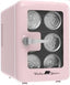Polar Bear Mini Fridge Cooler, 6.5in. 4 - Liter Retro Window Standard Door Compact Mini Refrigerator, New