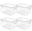 Control Kitchen Clear Plastic Storage Bins, Perfect for Kitchen Organization or Pantry Organization and Storage, Fridge Organizer, Clear Storage