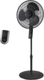 Lasko Oscillating Pedestal Fan, Thermostat, Adjustable Height, Remote Control, Timer, 4 Speeds, for Bedroom, Living Room, Office & Dorm, 16", Black