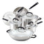 KitchenAid Stainless Steel Cookware Induction Pots and Pans Set, 10-Piece, Brushed Stainless Steel
