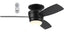 Harbor Breeze Mazon 44 - in Black LED Indoor Flush Mount Ceiling Fan with Light Remote (3 - Blade)