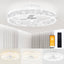 VOLISUN Modern Ceiling Fans with Lights and Remote, 19.7in Low Profile Ceiling Fan Flush Mount, 3000K - 6500K Dimmable Bladeless LED Fan Light, White
