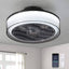 Antoine HD-FSD - 68 16 in. Modern Dimmable Integrated LED Indoor Smoky Gray Smart Enclosed Ceiling Fan with Remote