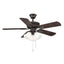 Hampton Bay AK488 - ORB Glendale III 42 in. LED Indoor Oil Rubbed Bronze Ceiling Fan with Light and Pull Chains Included