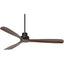 66" Casa Vieja Delta - Wing XL DC Industrial Indoor Ceiling Fan with Remote Control Matte Black Dark Walnut for Living Room Kitchen House Bedroom