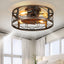 Dextrus 20" Caged Ceiling Fan with Lights and Remote Control, Rustic Farmhouse Flush Mount Design with Reversible DC Motor, 6 Speed Settings