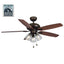 Hampton Bay Rockport 52 in. Bronze LED Ceiling Fan with Light Kit