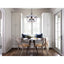 Oaks Aura Farmhouse 5-Light Cage Rustic Wood Chandelier, Adjustable Industrial Pendant Ceiling Light for Kitchen Dining Room - Distressed White