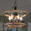 Bella Depot 5-Light Rustic Cage Wood Chandelier Dimmable Lighting, Adjustable Farmhouse Pendant Light for Kitchen Island