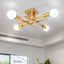 Doraelia Dimmable Sputnik Modern Linear Chandelier Semi Flush Mount Ceiling 4 Light Fixtures George Oliver Finish: Gold