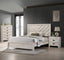 3pc Rustic Beige Gray Finish Bedroom Furniture Queen Size Bed Nightstand Chest Set