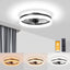 VOLISUN Low Profile Ceiling Fans with Lights and Remote, 19.7in Fandelier Ceiling Fan Flush Mount, 3000K - 6500K Smart Bladeless LED Fan Light, White