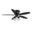 Hampton Bay 52974 Stoneridge 52 in. Indoor/Outdoor LED Matte Black Hugger Ceiling Fan with Light Kit and 5 Reversible Blades Included