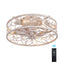 QHTX 18 - Inch White Vintage Caged Ceiling Fan with Remote Control