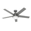 Hunter 52 - Inch Aerodyne Matte Silver Ceiling Fan with LED Light