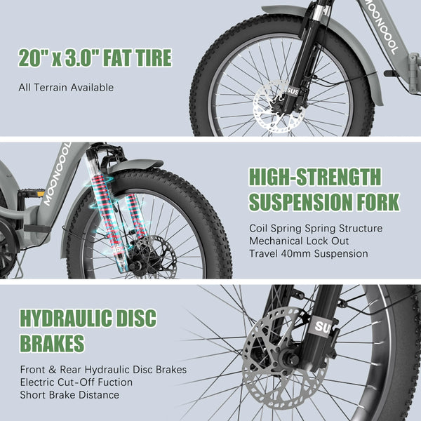 ABORON 3.0 Fat Tire Electric Trike for Senior Foldable E - Bike, 500W Motorized Tricycle Adult 20" Folding 3 Wheel Electric Commute Bike Trike W/48V