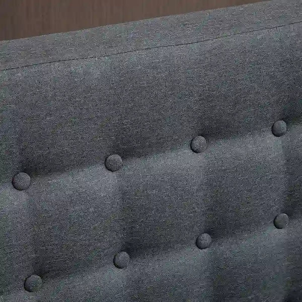 HOMCOM Armless Double Sofa Loveseat - Tufted Linen Upholstery Couch with Wooden Legs for Living Room - 28.75 x 43.25 x 36.5 inches