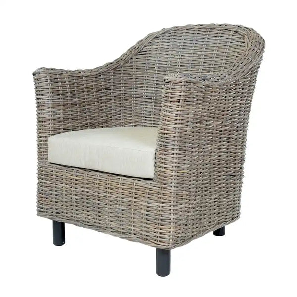 Furniture of America Lali Rustic Kubu Rattan Wicker Lounge Chair