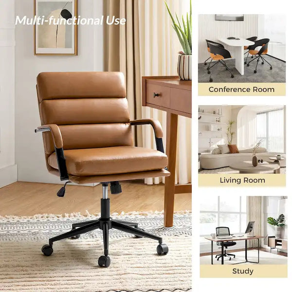 Joseph Contemporary Faux Leather Task Chair with Tilt Lock and Center Tilt by HULALA HOME