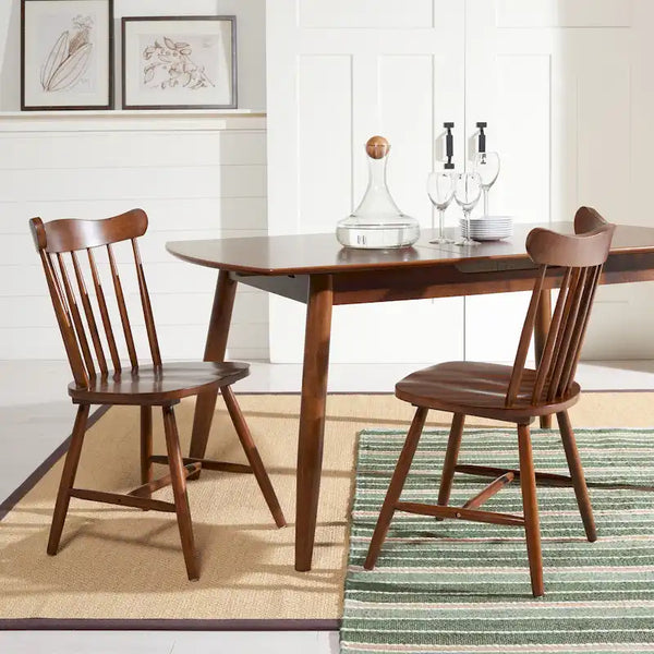 Set of 2 SAFAVIEH Margretta Spindleback Windsor Dining Chairs - Dimensions: 17" W x 19" L x 34" H