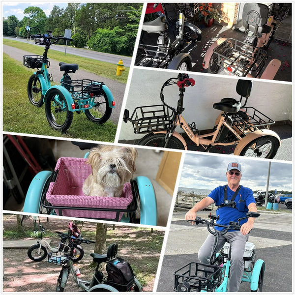 ABORON 3.0 Fat Tire Electric Trike for Senior Foldable E - Bike, 500W Motorized Tricycle Adult 20" Folding 3 Wheel Electric Commute Bike Trike W/48V
